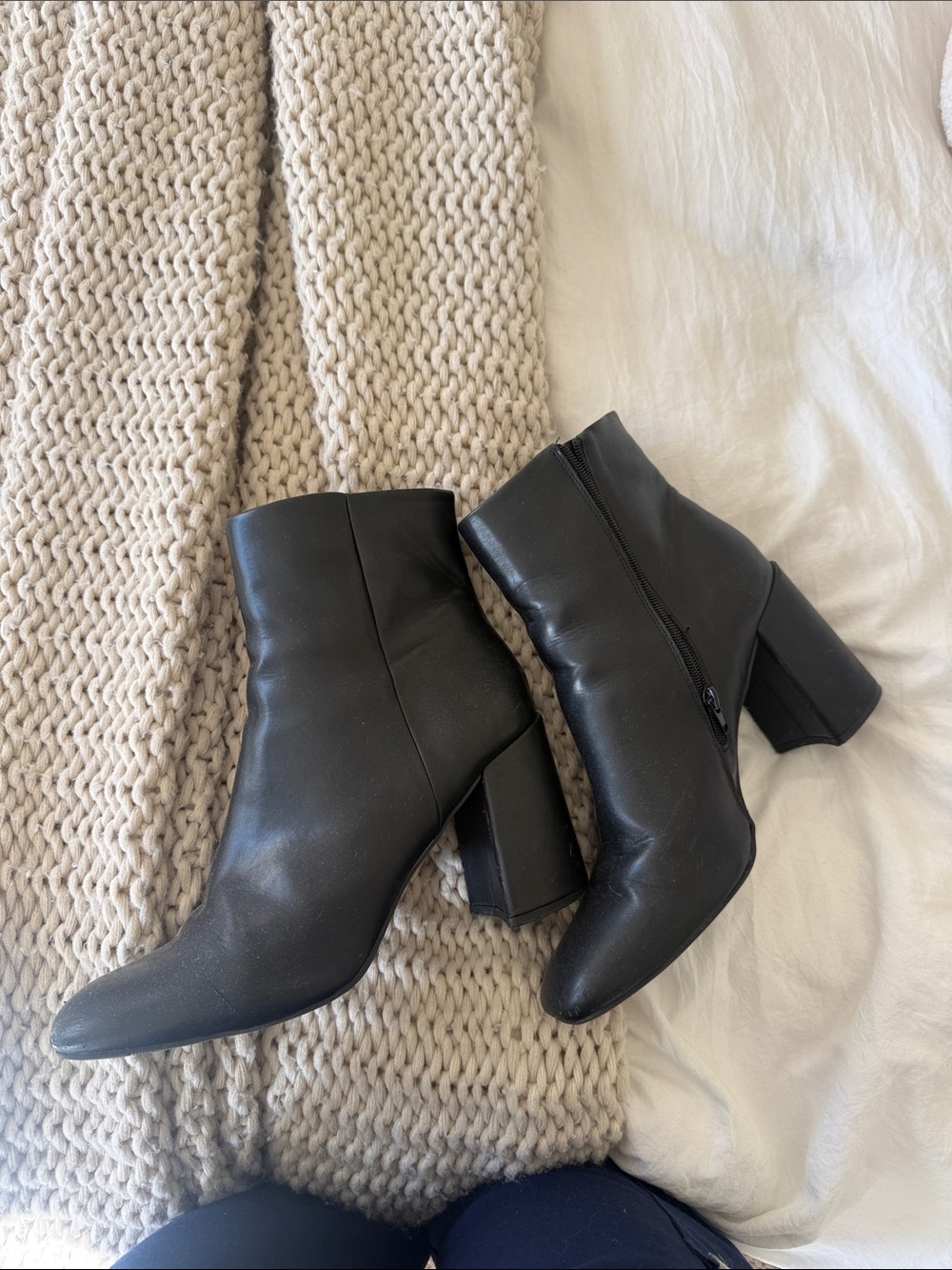 Madden Girl Black Block Heel Ankle Booties